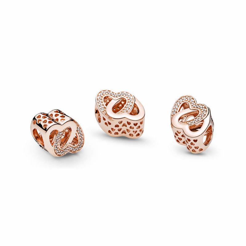 Pandora Rose™ Entwined Love Charm Ireland - Pandora Rose/Cubic Zirconia - 371469OFY